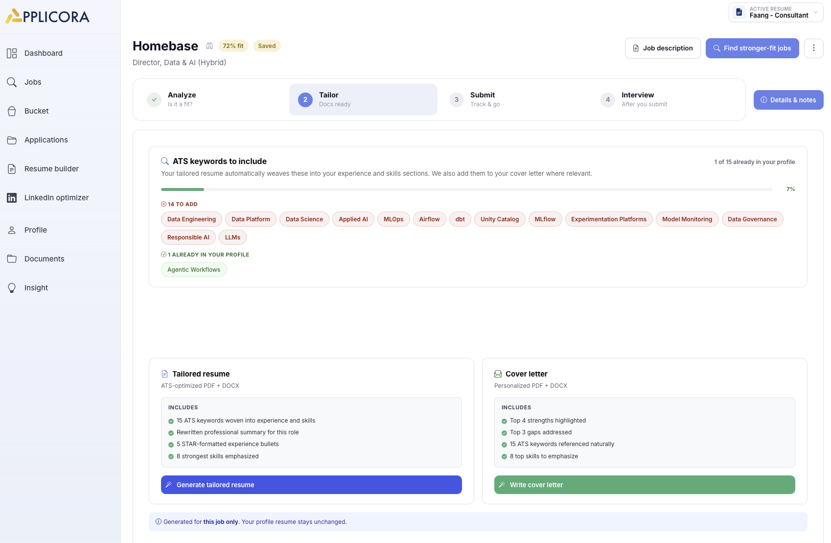 Applicora browser assistant helping fill an application form while the user stays in control
